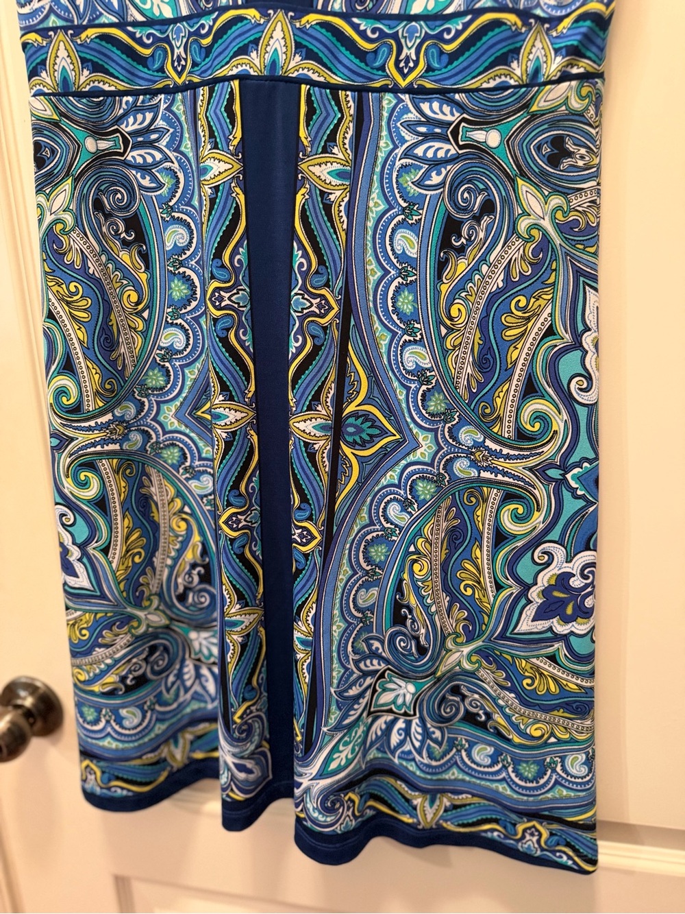 Apt. 9 Blue and Teal Paisley Fit-and-Flare Midi Dress - Picture 5 of 8